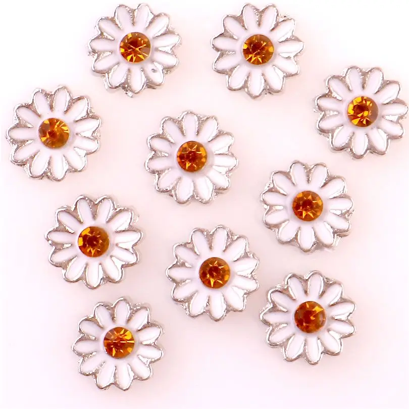 20 шт./лот эмаль Радужный цветок плавающие амулеты изготовление растений медальон