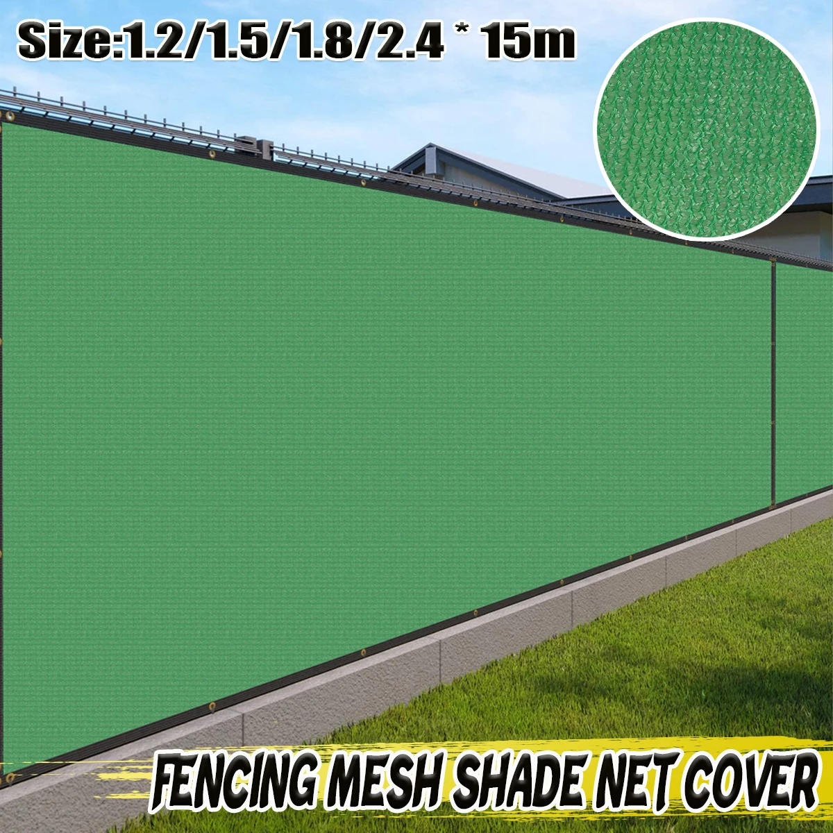 

15M Outdoor Sun Shelter Shade Sail Privacy Screen Fence Heavy Duty Fencing Mesh Shade Net Cover for Wall Garden Yard Backyard