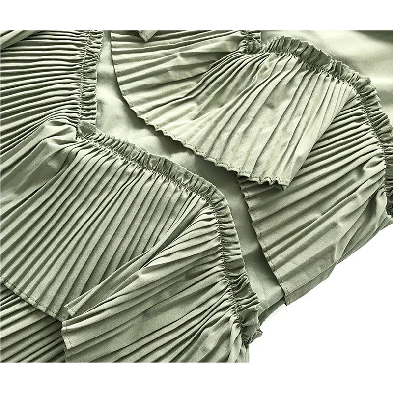 

CBAFU Vintage Cake Skirts Women High Waist Ruffles Pleated Skirt Autumn Long Skirt Plus Size Loose Patchwork Kawaii Student F688