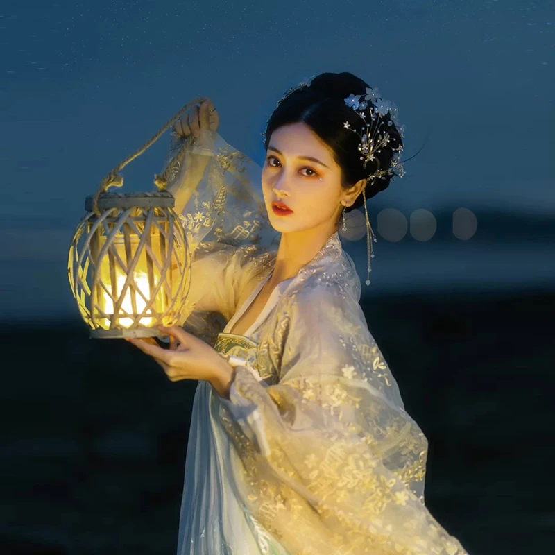 Disfraz antiguo Hanfu de estilo chino antiguo, c&aacute;rdigan Tang, vestido de pecho alto, traje de Super Hada, primavera y oto&ntilde;o-4