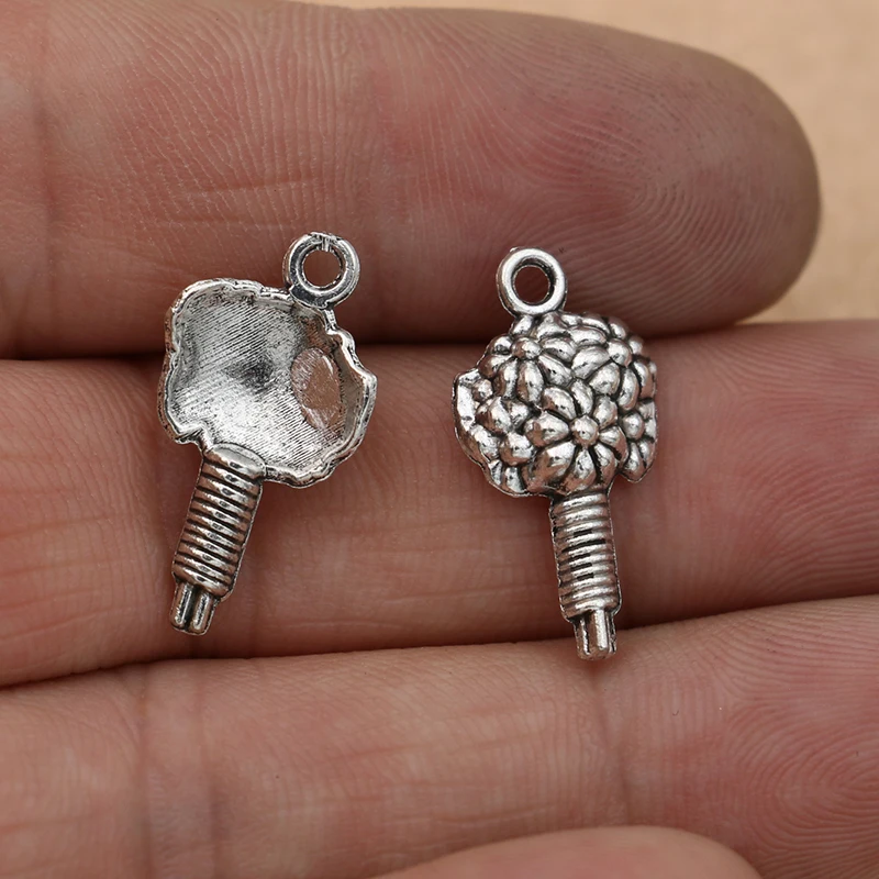 10 шт. посеребренные подвески в виде цветов 22 х12 мм | Украшения и аксессуары