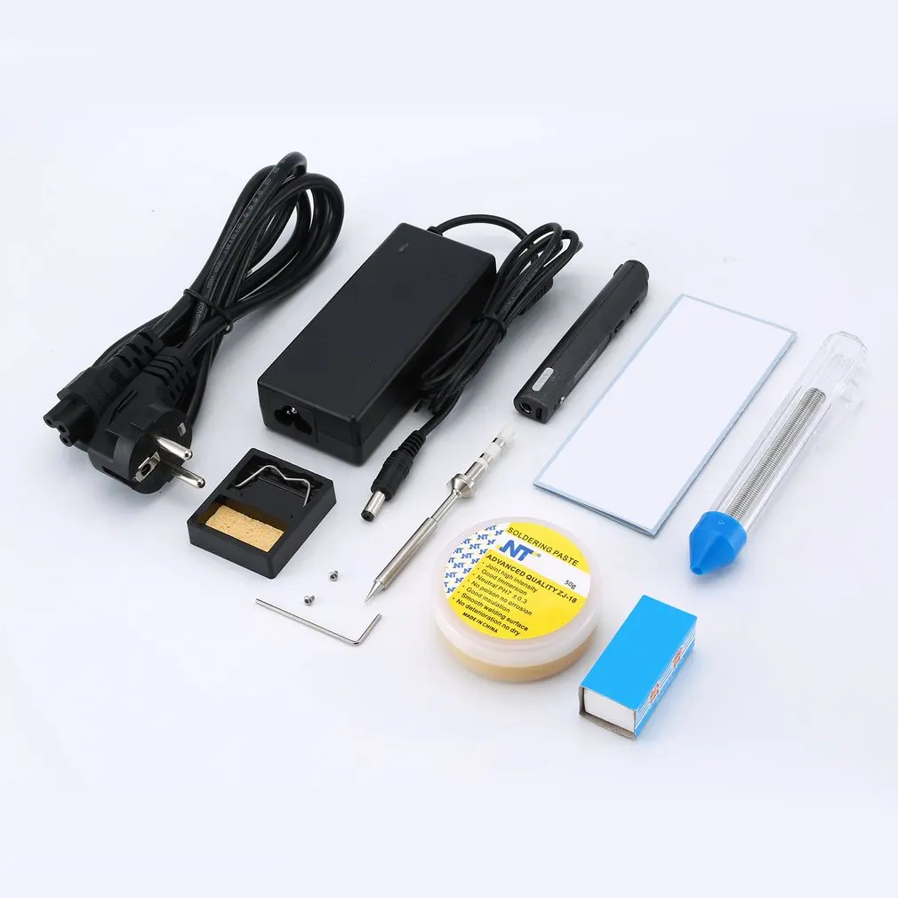 Type C TS100 65 Вт мини Электрический паяльник набор цифровой oled-дисплей температура регулируемая с припоя подставка паяный фитиль набор - Цвет: Type C