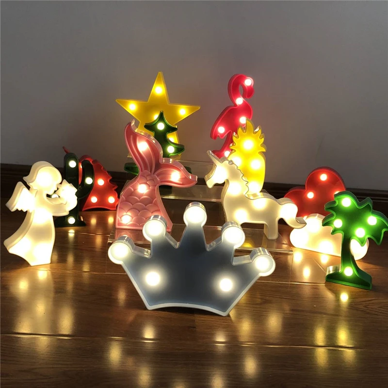 

3D Cartoon Pineapple/Flamingo/Cactus Modeling Night Light LED Lamp Cute Decoration Gift