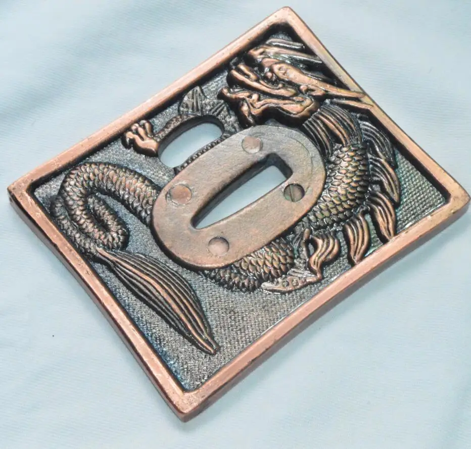 Ручная работа из сплава защита дракона Tsuba для японских фотографий Япония