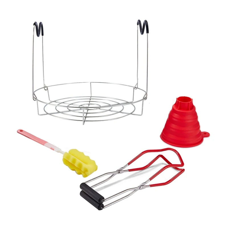 

Canning Supplies Kit,Canner Rack Canning Jar Lifter Collapsible Canning Funnel for Canning Mason Jars Canning Pot