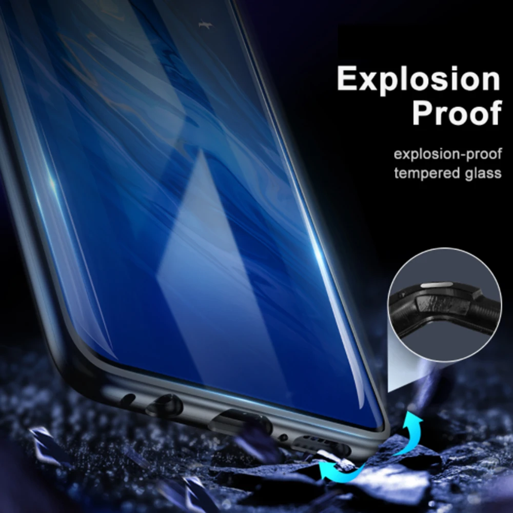 Двухсторонний стеклянный чехол для Samsung S10e магнитный металлический galaxy s 10 plus 10e