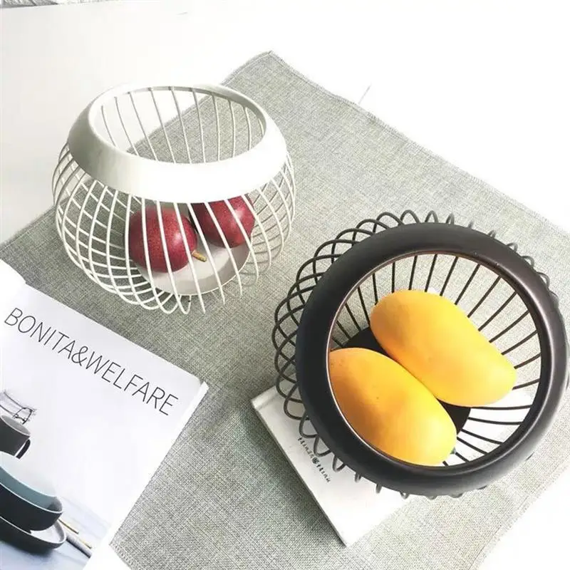 

Iron Storage Fruit Plate Drain Basket Home Storage Basket Nordic Fruit Basket Metal Vegetable Storage Bowls Kitchen Eggs Holder