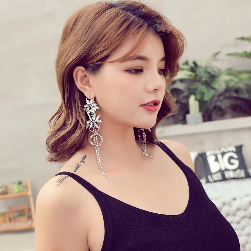 Xinwei wholesale long tassel earrings exaggerated big temperament personality wild female | Украшения и аксессуары