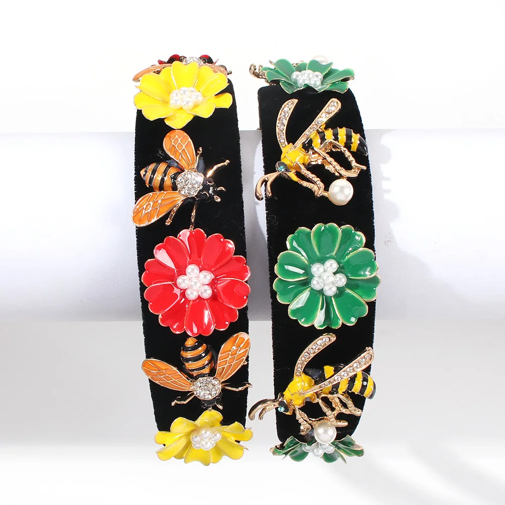 Новинка 2019 черная бархатная повязка на голову ручной работы обруч для волос с