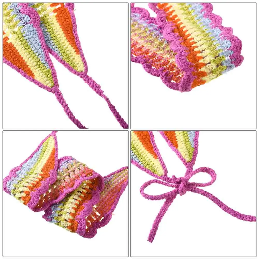 Haimeikang New Crochet Hair Band Women Scarf Solid Color Knitting Headbands Bandanas Wide Elastic Hairbands Fashion Accessories |