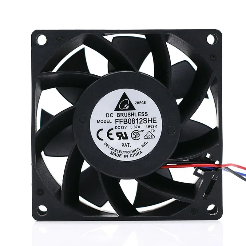 Охлаждающий вентилятор для Delta Ffb0812she 12V 0.87A 8038 Ups с двойным шариком 8 см | Компьютеры