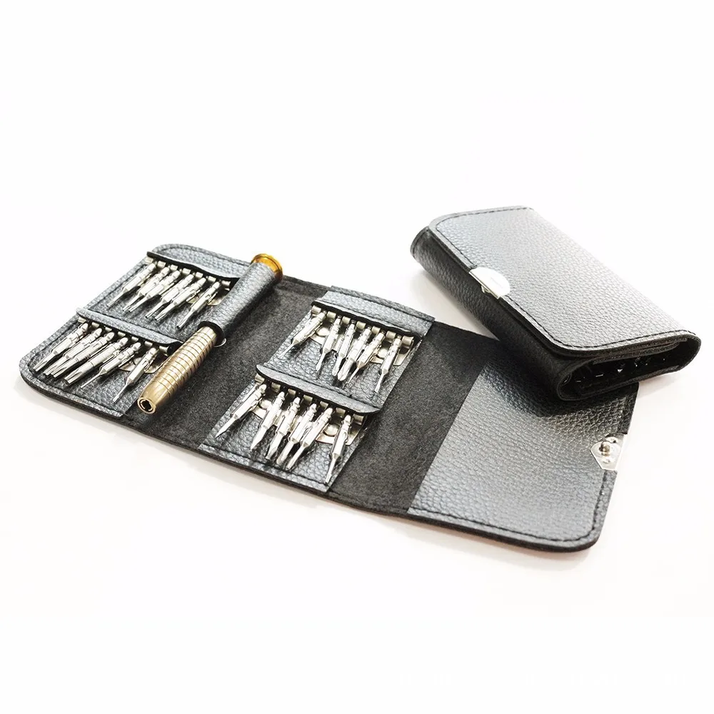 

Screwdriver 25 in 1 combination leather bag screwdriver Mobile phone glasses repair and disassembly tool set
