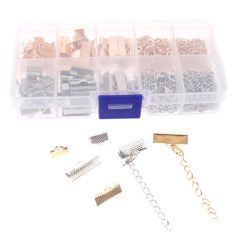 

Metal Crimp End Fold Over Clasps Cord End Clips And Link DIY Jewelry Making Findding