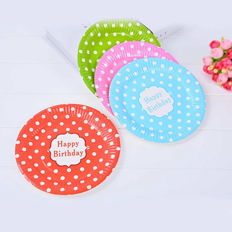 12 шт./лот подарочные тарелки для мальчиков и девочек розовые красные зеленые