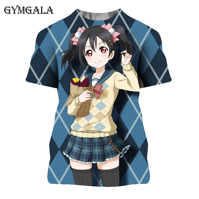 

Hot selling Japanese anime cartoon cute girl T-shirt for men and women in 2021 casual sports hip-hop girl style parent-child cou
