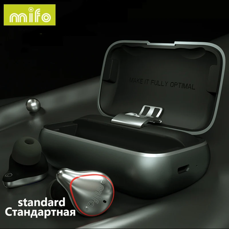 Mifo O5 Bluetooth 5,0 TWS Ограниченная серия Bluetooth гарнитура бинауральные мини наушники-вкладыши HIFI IPX7 водонепроницаемые наушники - Цвет: grey standard