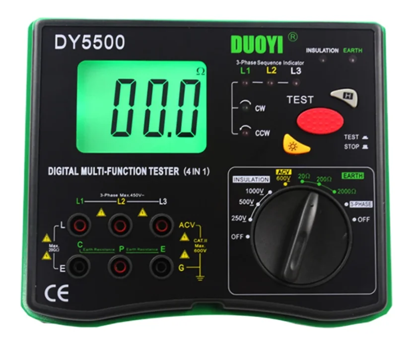 DY5500 2000Mohms Многофункциональный тестер сопротивления земли по низкой цене|Детали и