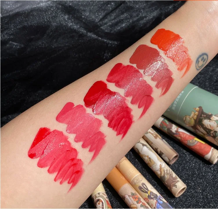 Водостойкий нюдовый матовый бархатный глянцевый блеск для губ 5 шт./компл. помада