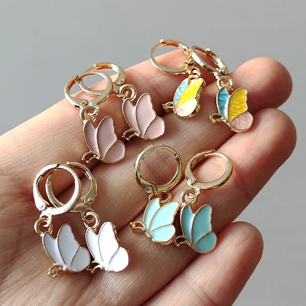 Милые серьги ZX с подвесками в виде медведя когтя бабочки пчелы модные маленькие