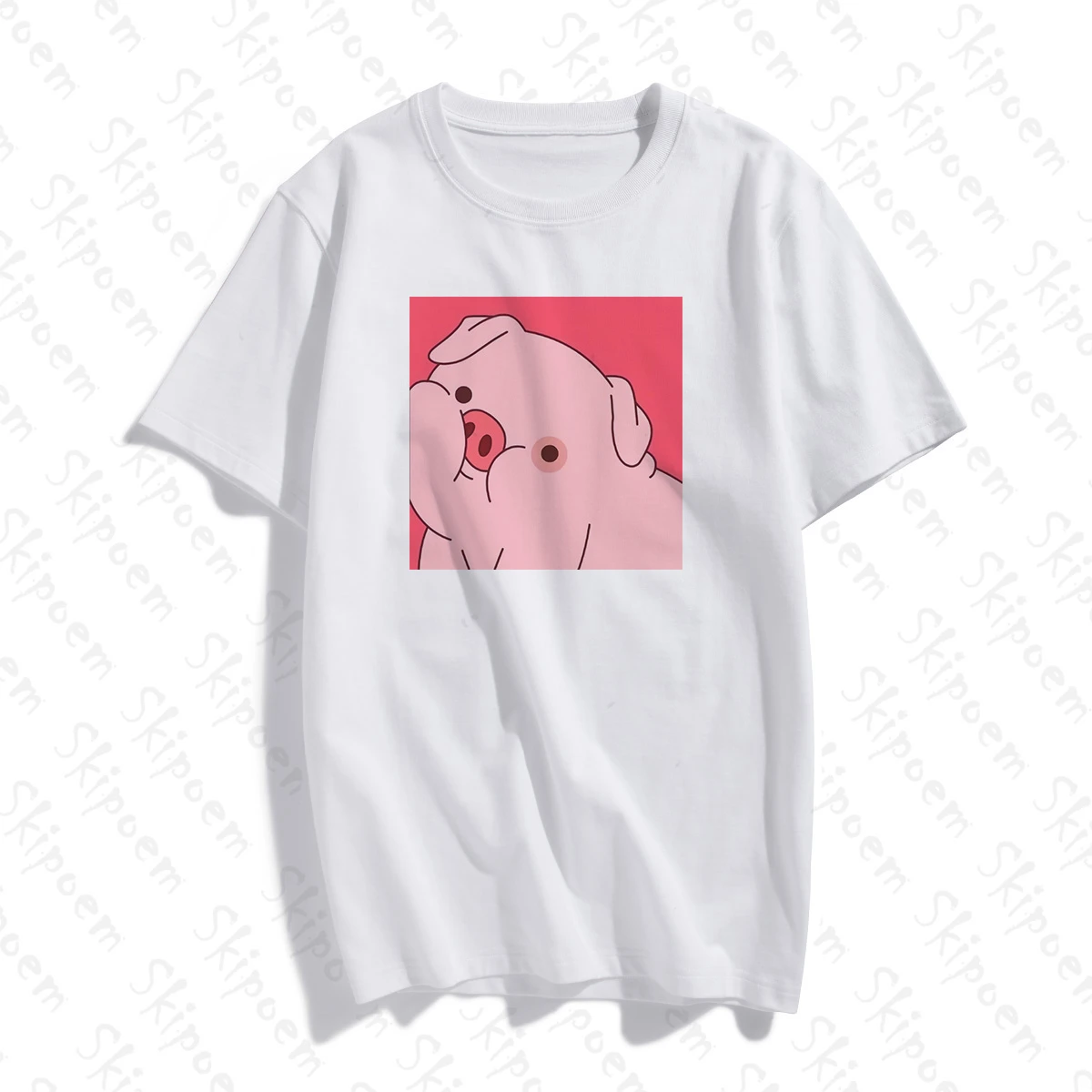 Kawaii розовый свинья футболка для женщин Винтаж Harajuku эстетическое Tumblr корейский