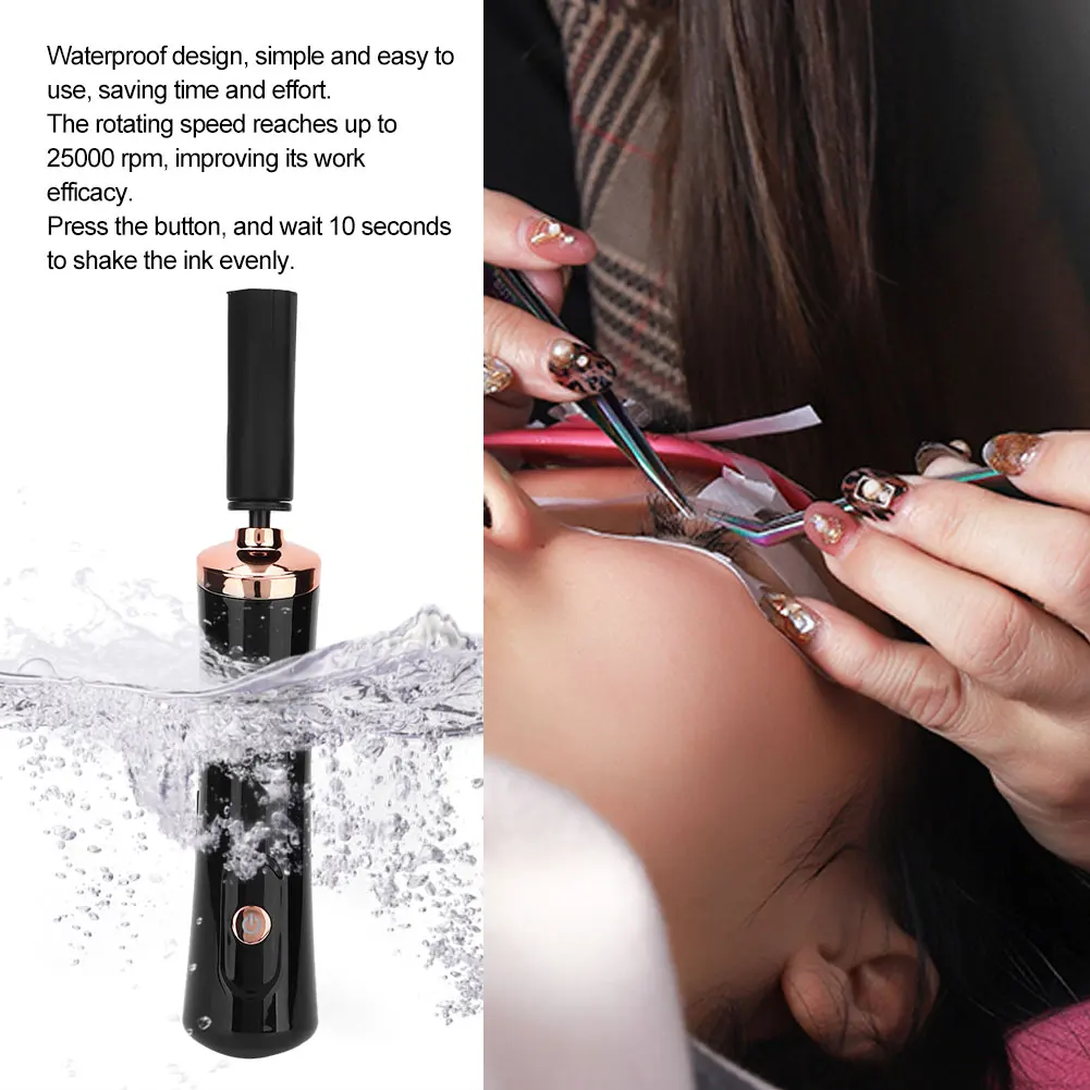 Electric Eyelash Extension Glue Shaker Liquid Nail Polish Shaking Machine Makeup Tool 1-3 Seconds Fast Drying Eyelashes Glue