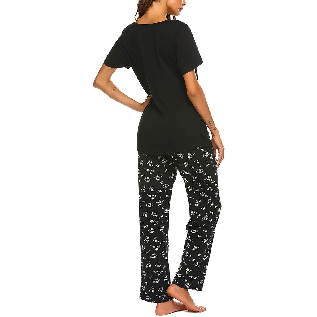 ARLONEET Women Maternity Short Sleeve Nursing Baby T-shirt Tops+Pants Pajamas Set Suit pijama maternity nursing pajamas 2020 | Мать и
