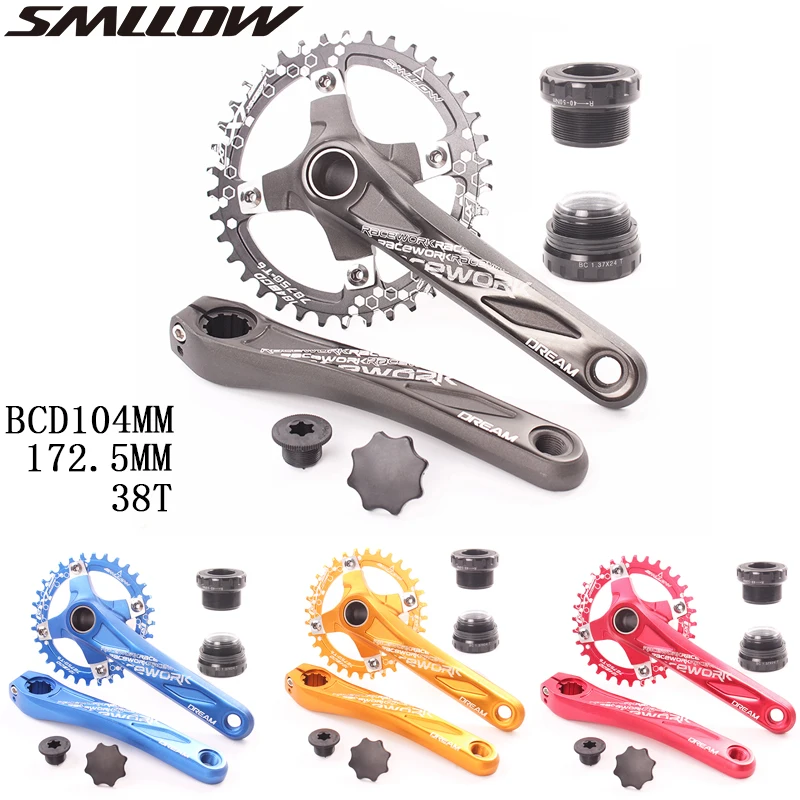 SMLLOW велосипедный Кривошип 104BCD MTB велосипед шатун алюминиевый сплав с нижней