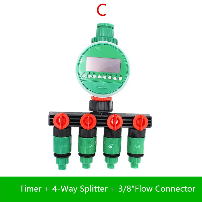 4 ходовой разветвитель для шланга с таймером на батарейках распределитель воды
