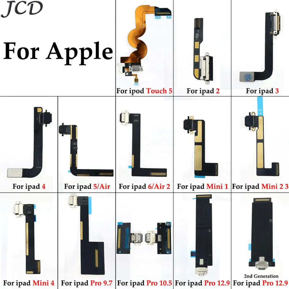 JCD зарядки Порты и разъёмы для гибкого кабеля ipad 2 3 4 5 6 Air Mini 1 Pro 9 7 10 12 USB Зарядное