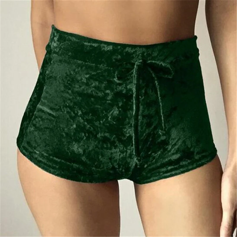 LJCUIYAO S XL женские бархатные шорты на завязках размера плюс повседневные с высокой