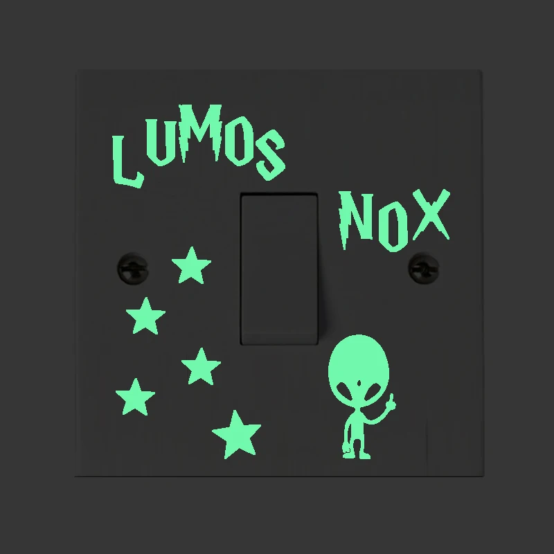 Новый мультфильм DIY Lumos nox люминесцентный переключатель наклейка светится в