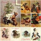 Алмазная живопись с собакой, чихуахуа, Рождественская Алмазная вышивка, мозаичная живопись, произведение искусства, вышивка крестом, изготовление украшения