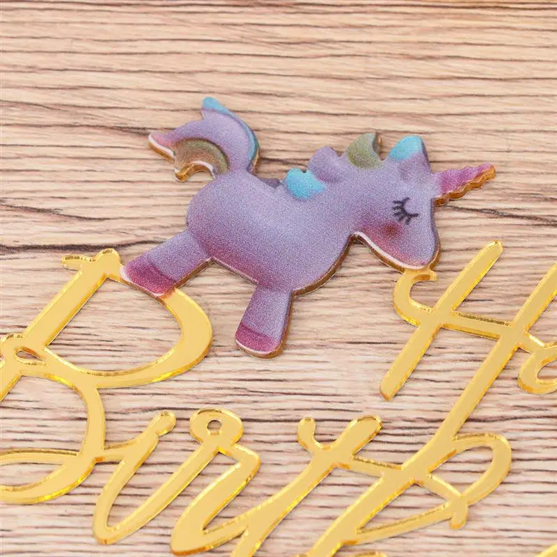 2 шт Единорог торт Топпер акриловые кекс топперы украшения выпечки Десерт Фрукты