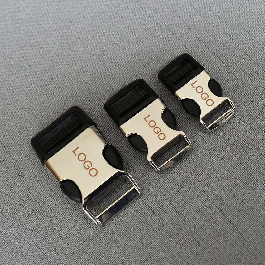 

10 Pcs/Lot 15mm/20 mm/25 mm Metal Quick Side Release Buckles Provide Laser Engraving Service Customize LOGO For Bag Backpacks