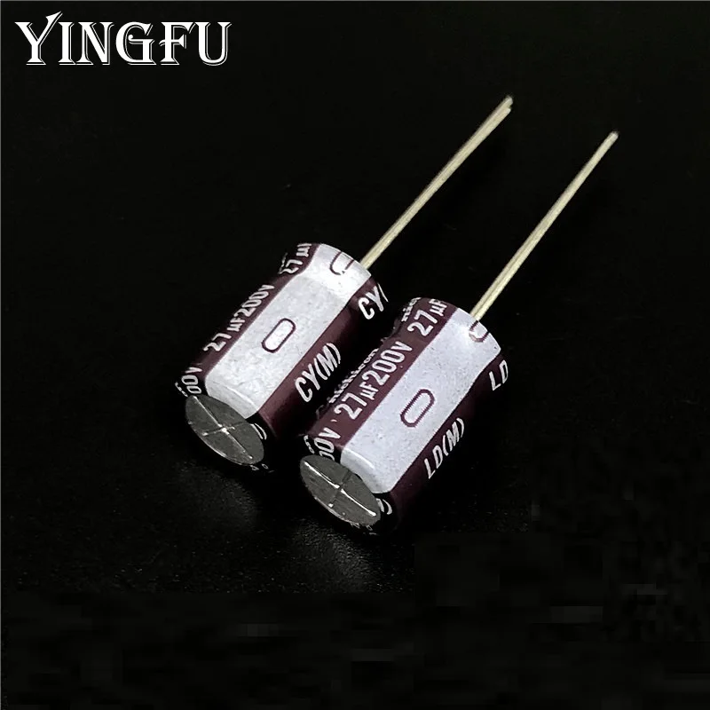 10 шт./100 шт. Алюминиевые Электролитические Конденсаторы 27 мкФ 200V NICHICON CY LD Series 10x16 мм