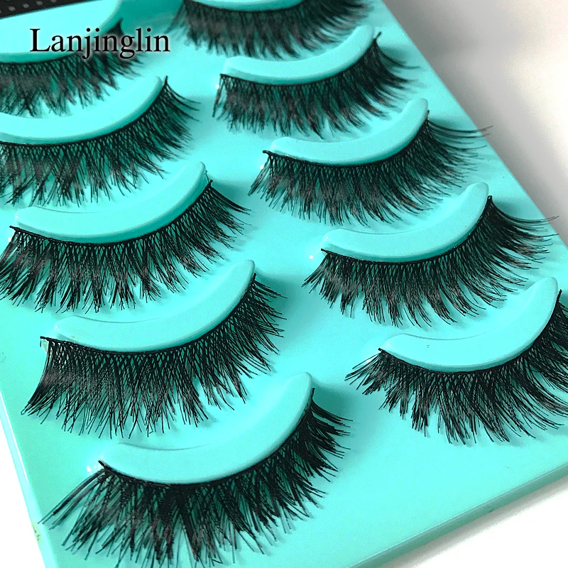 5 пар ресниц натуральные накладные ресницы для наращивания глаз # K09 | Красота и