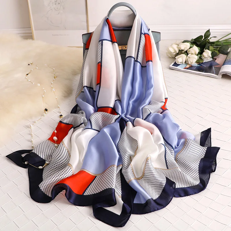 2020 осенью тартан шелковый шарф Для женщин Элитный бренд плед из натурального