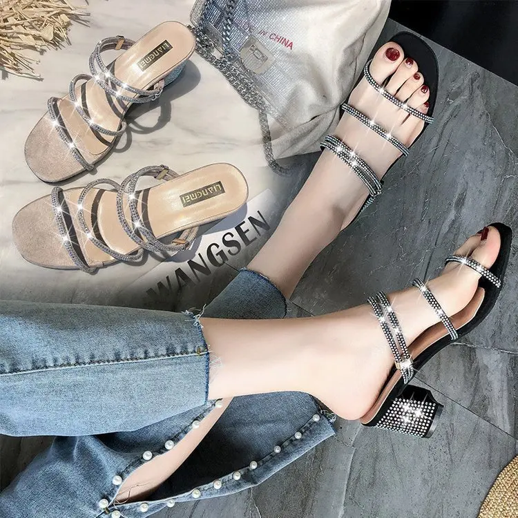 Женские сандалии со стразами женская обувь 2019 | Обувь