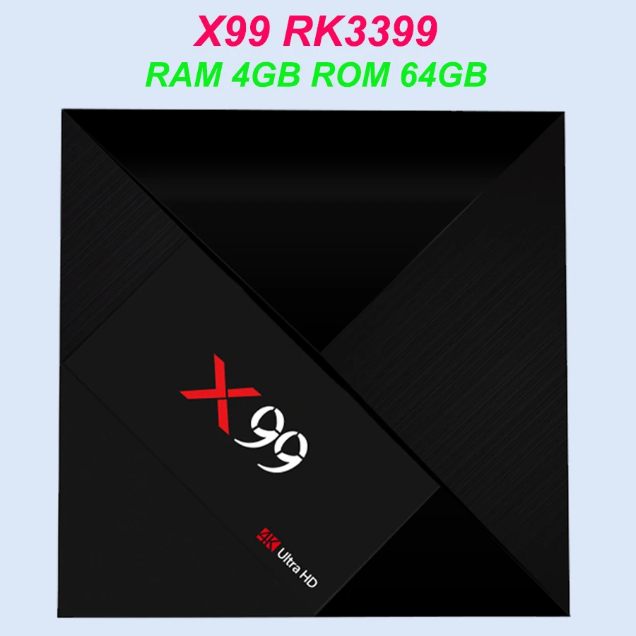 X99 Android 7 1 Smart tv BOX RK3399 4G 64G Bluetooth 4 wifi 2 5G двухдиапазонный 1000M LAN USB3.0 TYPE C телеприставка 4K