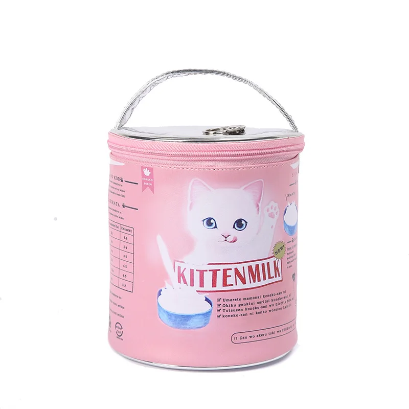 

2021 new cute fashion Japanese and Korean portable cosmetic bag travel toiletries cylinder cosmetic storage bag