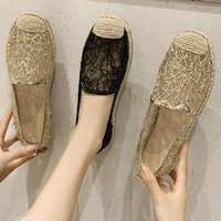 net celebrity breathable mesh bling espadrilles women shoes fairy zapatos de mujer summer hemp round toe loafers woman flats2020