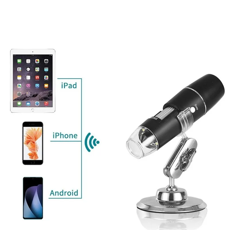 1000X Wifi Digital Microscope Magnifier USB Inspection Camera 8 LED with Stand for Android IOS Portable Electronic | Дом и сад