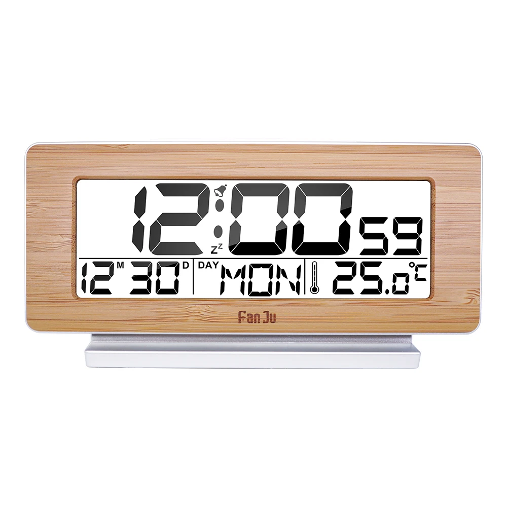 

FanJu FJ3523 Electronic LED Digital Alarm Clock with Thermometer Backlight Snooze Function Desktop Table Clock 12H/24H