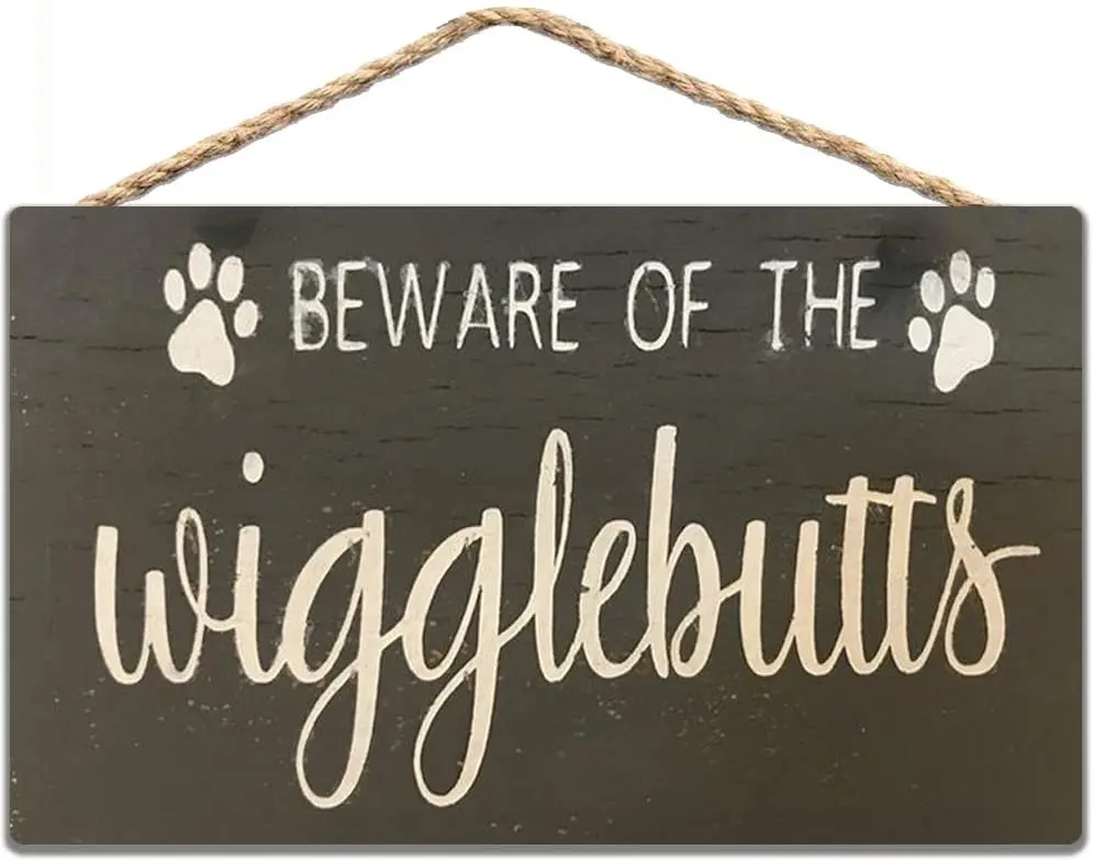 

Beware of The Wigglebutts Rustic Wood Sign Pallet Sign Dog Lover Home Decor 8x12 inch / 20x30 cm
