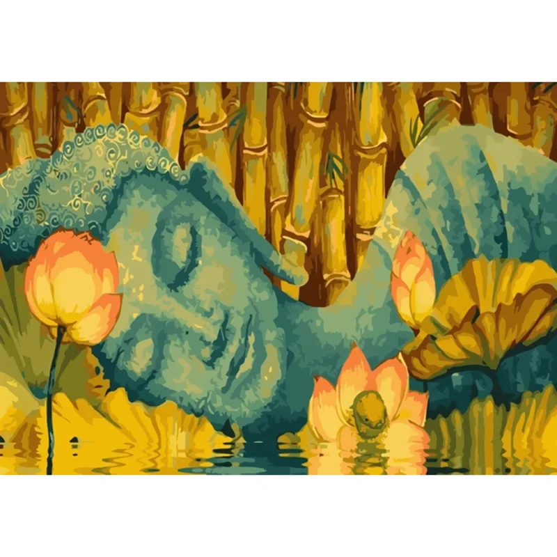 

Adult painting with digital pictures on canvas with leopard color painting oil painting through digital home decoration