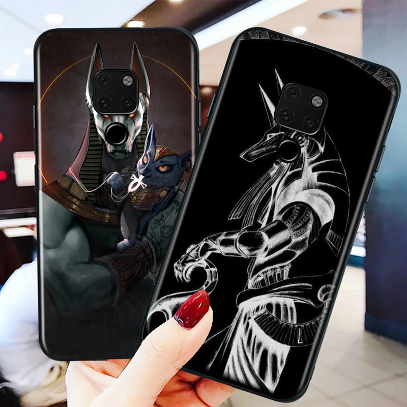 

Egypt Nefertiti Anubis Ankh for huawei Mate 10 20 30 40 Lite Pro X Lite RS Plus TPU Black Phone Case