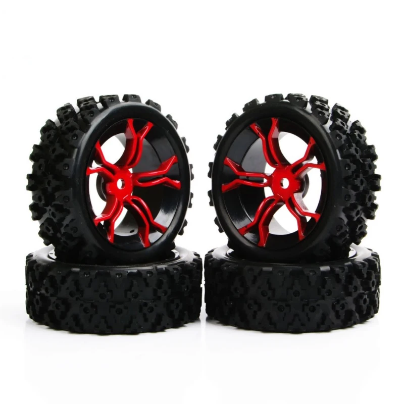 

4pcs/set 1/10 Scale Rally Tire Skin Wheel Hub Rim 6mm Offset 12mm Hex Fit For HSP HPI RC Off-Road Car Vehicle Accessories