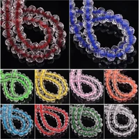 cord coated glass 6x4mm 8x6mm rondelle faceted loose spacer beads for jewelry making diy
