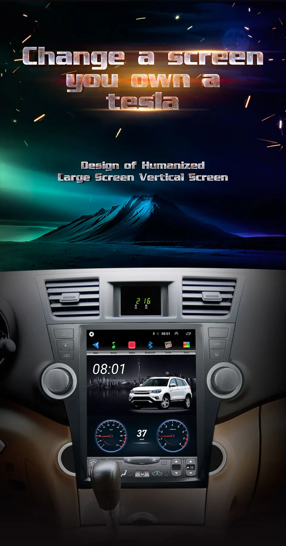 12,1 дюймов 4G Lte вертикальный экран android Мультимедиа Видео Радио плеер для Toyota Highlander 2009-13 лет навигации стерео