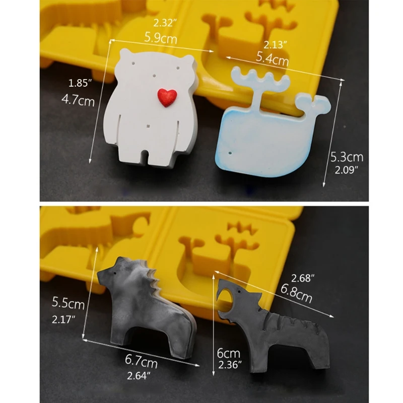 

Yellow Simple Animal Silicone Mold Whale Bear G5GC